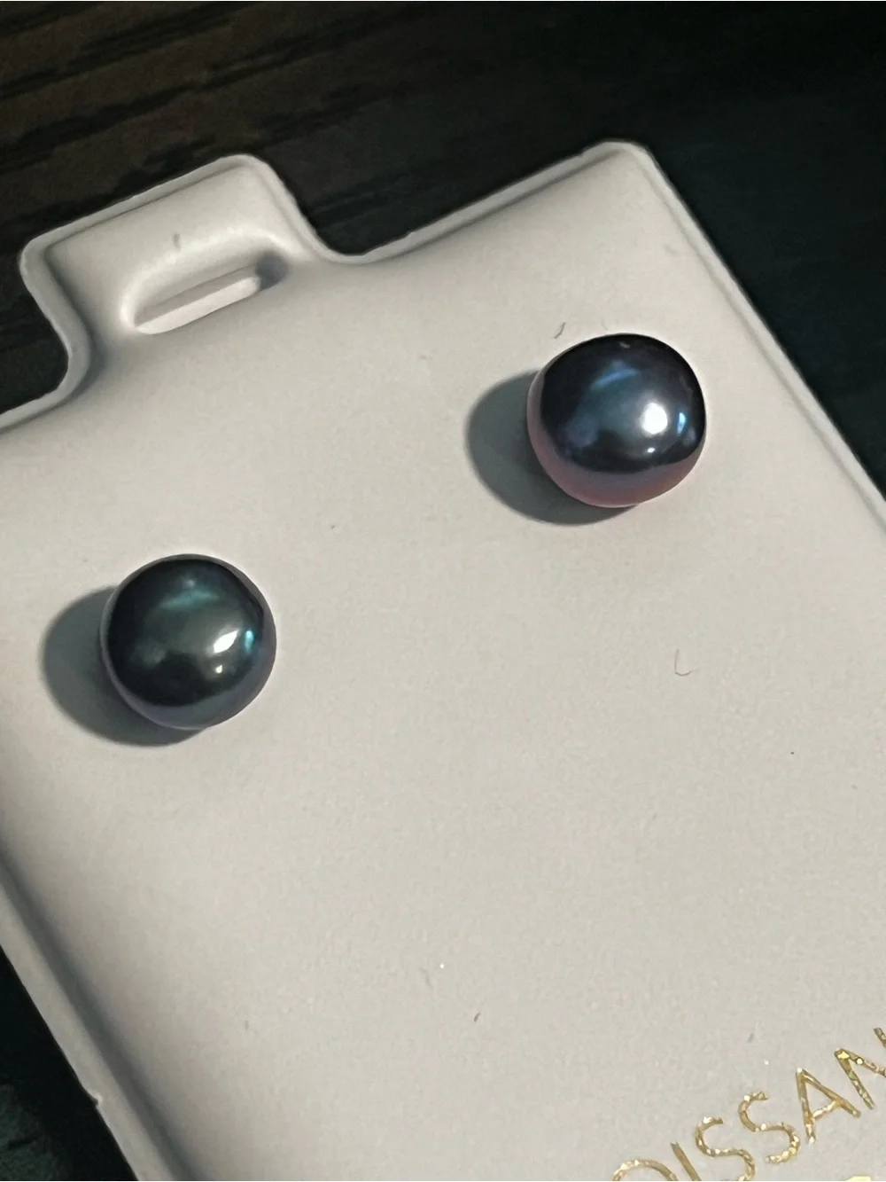 Black Pearl 10K Gold Stud Earrings - Classic Black Pearl